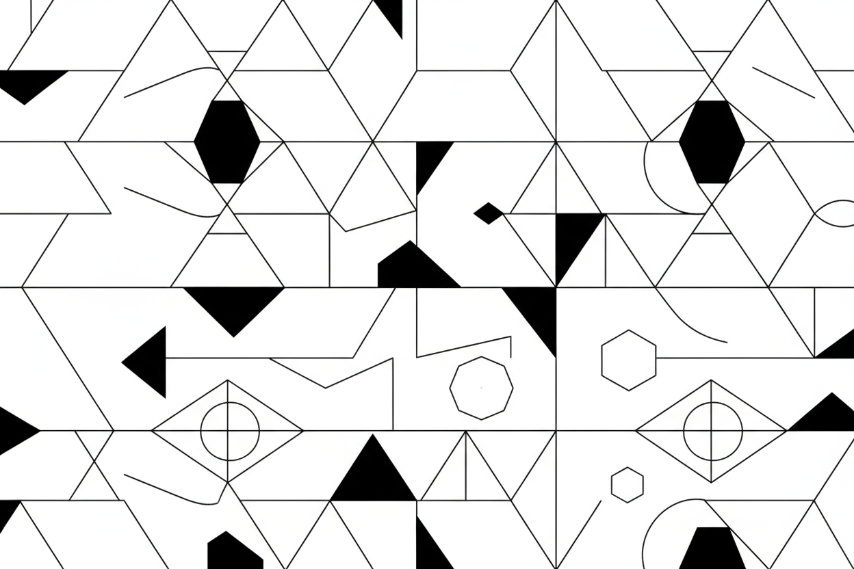 Black and white geometric print